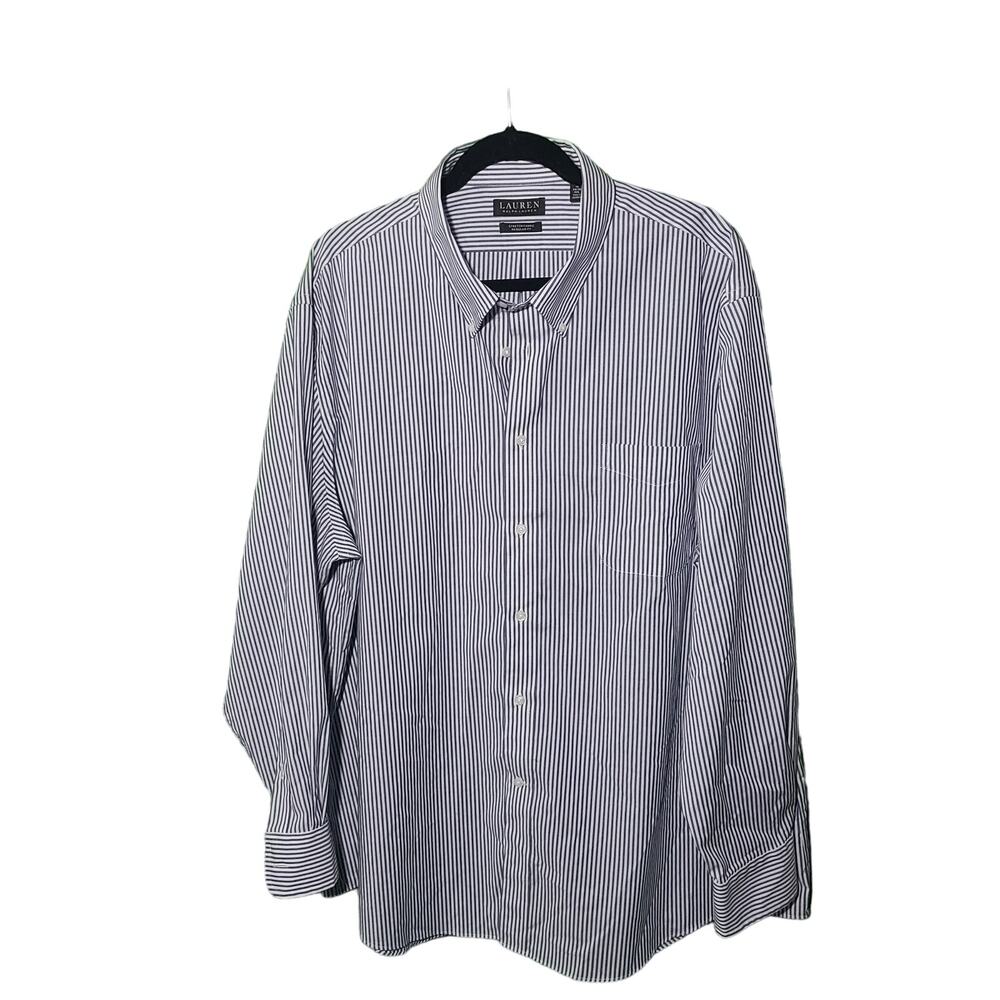 LAUREN RALPH LAUREN Black Label Striped Stretch Dress Shirt  3XL 34/35 19